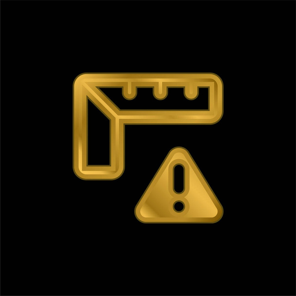 Alerta banhado a ouro ícone metálico ou vetor logotipo - Vetor, Imagem