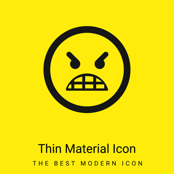 Θυμωμένος Emoticon Πρόσωπο ελάχιστο φωτεινό κίτρινο υλικό εικονίδιο - Διάνυσμα, εικόνα