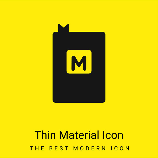 Livre de mathématiques minime icône matérielle jaune vif - Vecteur, image
