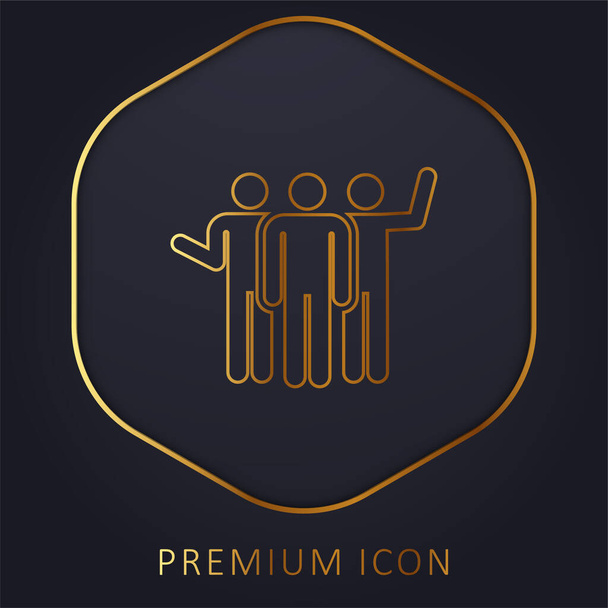Banda de oro logotipo de línea premium o icono - Vector, imagen
