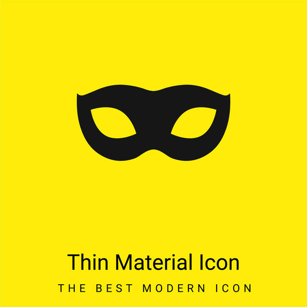 Fekete karnevál maszk Alak minimális fényes sárga anyag ikon - Vektor, kép