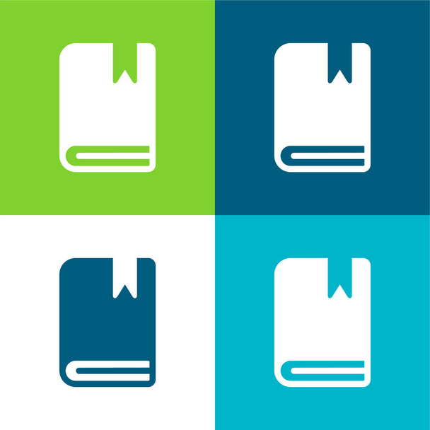 Agenda Lapos négy szín minimális ikon készlet - Vektor, kép