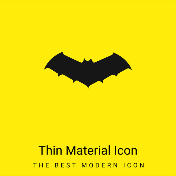 Morcego na silhueta de variante de tamanho médio ícone de material amarelo brilhante mínimo - Vetor, Imagem
