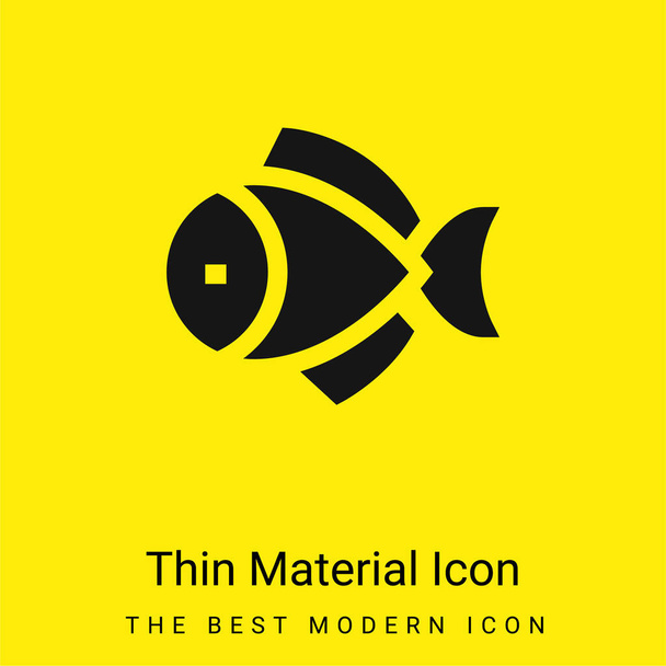 Big Fish minimal bright yellow material icon - Vector, Image