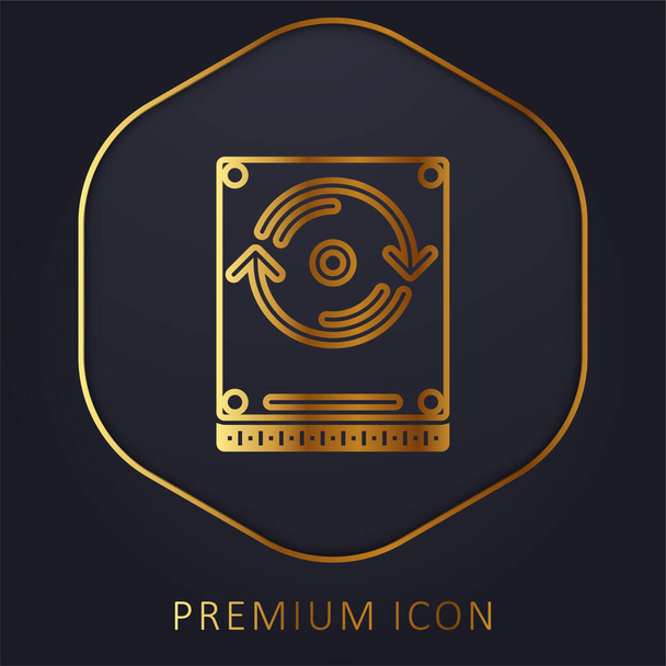 Backup logotipo premium linha dourada ou ícone - Vetor, Imagem