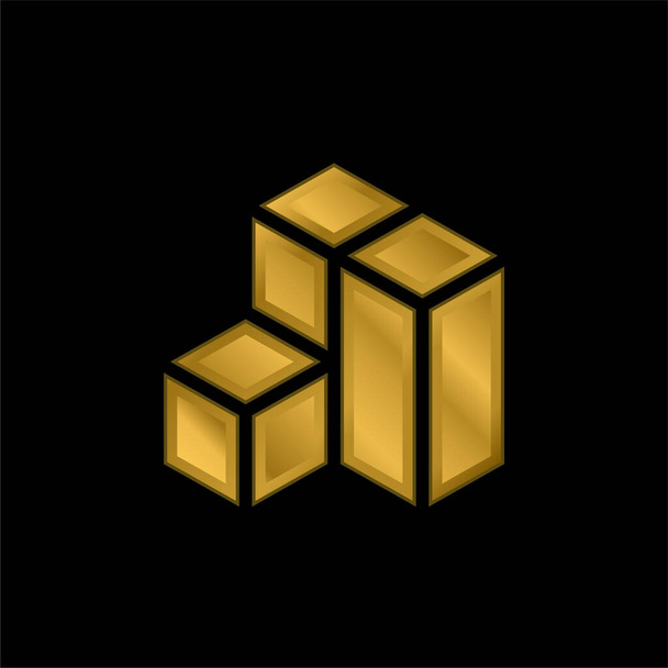 3d Modellazione oro placcato icona metallica o logo vettoriale - Vettoriali, immagini