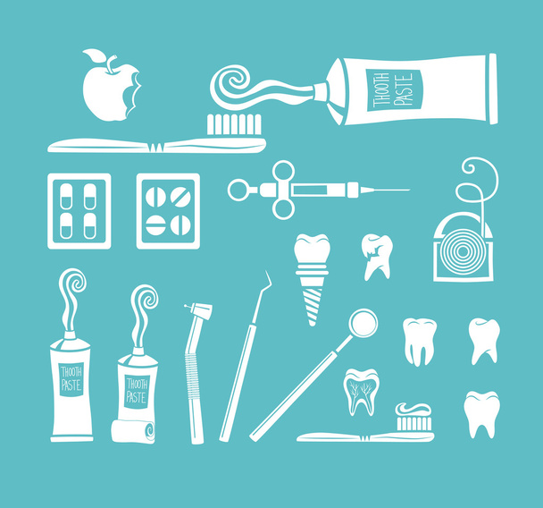 Zubní ikony - Vektor, obrázek