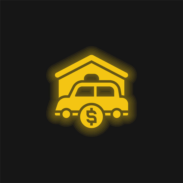 Attivo giallo incandescente icona al neon - Vettoriali, immagini