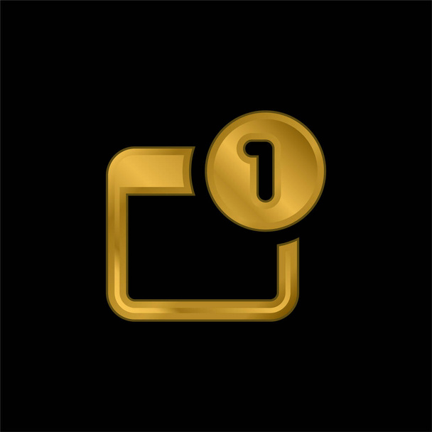 Alerta chapado en oro icono metálico o logo vector - Vector, imagen