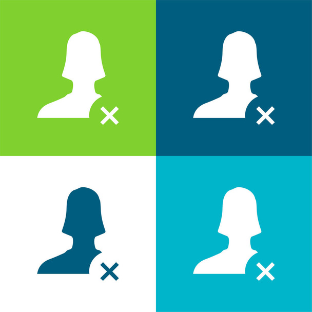 Blokovat uživatele Byt čtyři barvy minimální ikona nastavena - Vektor, obrázek