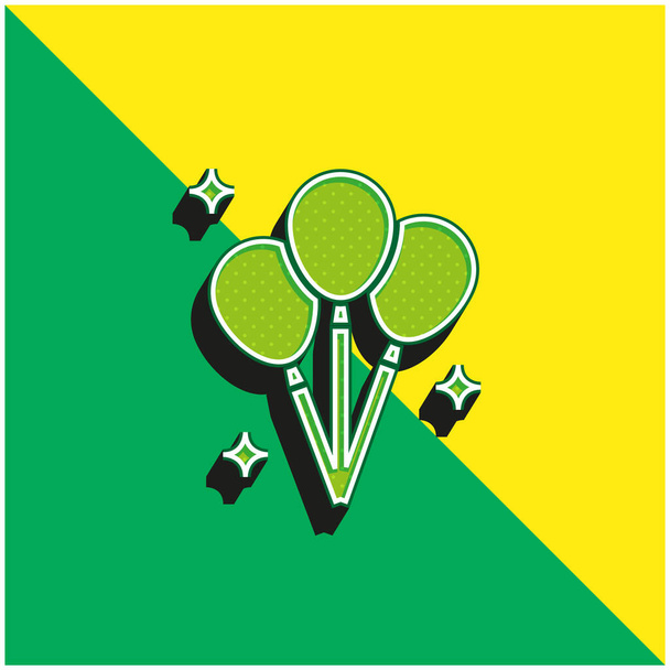 Ilmapallot Vihreä ja keltainen moderni 3d vektori kuvake logo - Vektori, kuva