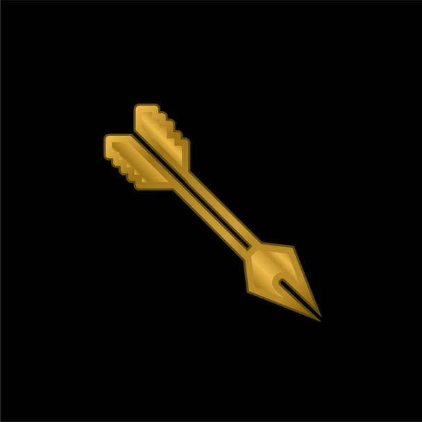 Металлическая икона или вектор логотипа со стрелкой - Вектор,изображение