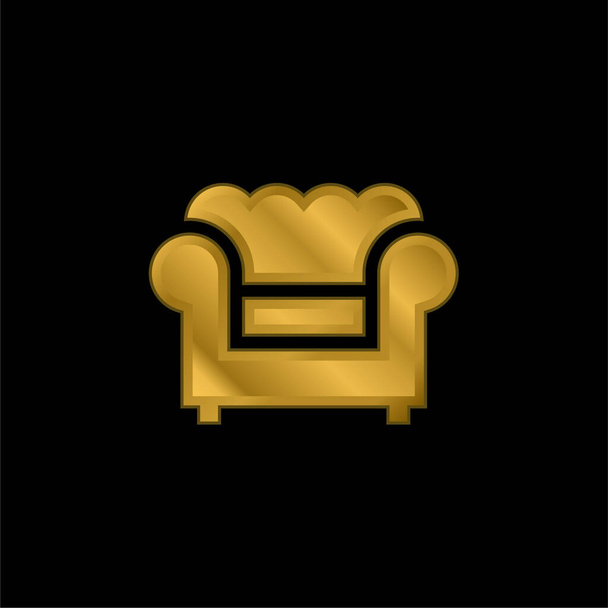 Πολυθρόνα επιχρυσωμένο μέταλλο εικονίδιο ή το λογότυπο διάνυσμα - Διάνυσμα, εικόνα
