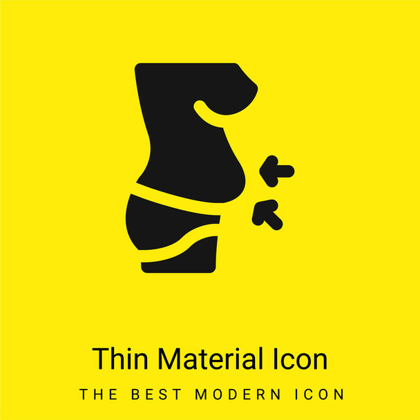 Vientre mínimo icono de material amarillo brillante - Vector, Imagen