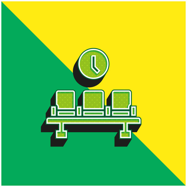 Letiště Zelená a žlutá moderní 3D vektorové logo ikony - Vektor, obrázek