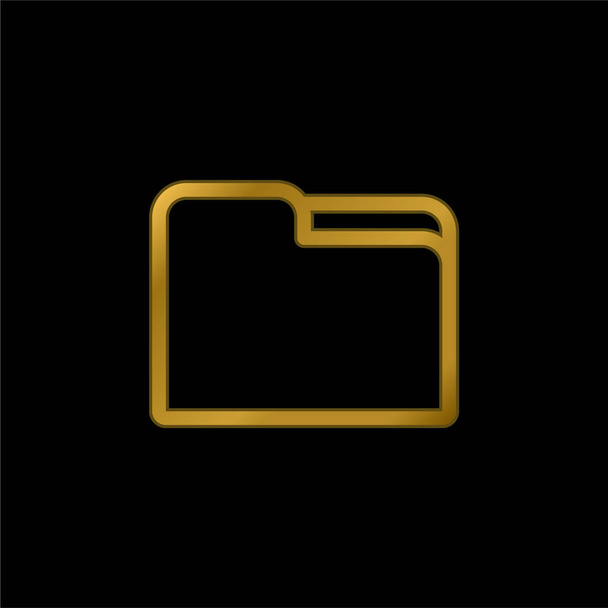 Big Folder banhado a ouro ícone metálico ou vetor logotipo - Vetor, Imagem