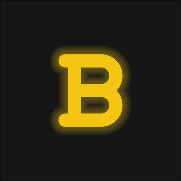 Vet geel gloeiend neon pictogram - Vector, afbeelding