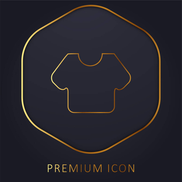 Black T Shirt golden line premium logo or icon - Vector, Image