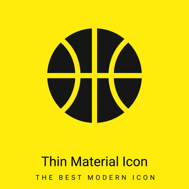 Basketball Game minimal bright yellow material icon - Vector, Image