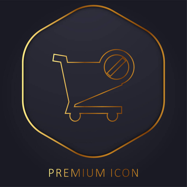 Carrinho de Compras bloqueado E Commerce Symbol linha dourada logotipo ou ícone premium - Vetor, Imagem