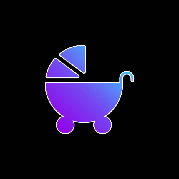 Baby kočárek modrý přechod ikona - Vektor, obrázek