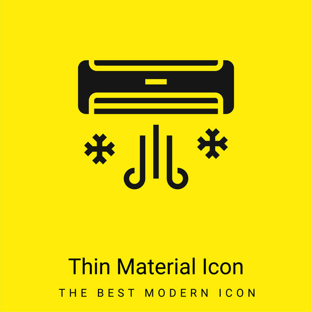 Air Conditioner minimal bright yellow material icon - Vector, Image