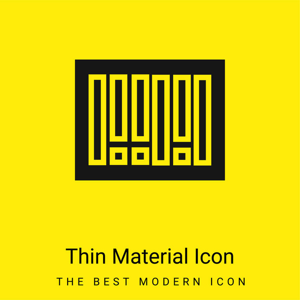 Código de barras ícone material amarelo brilhante mínimo - Vetor, Imagem