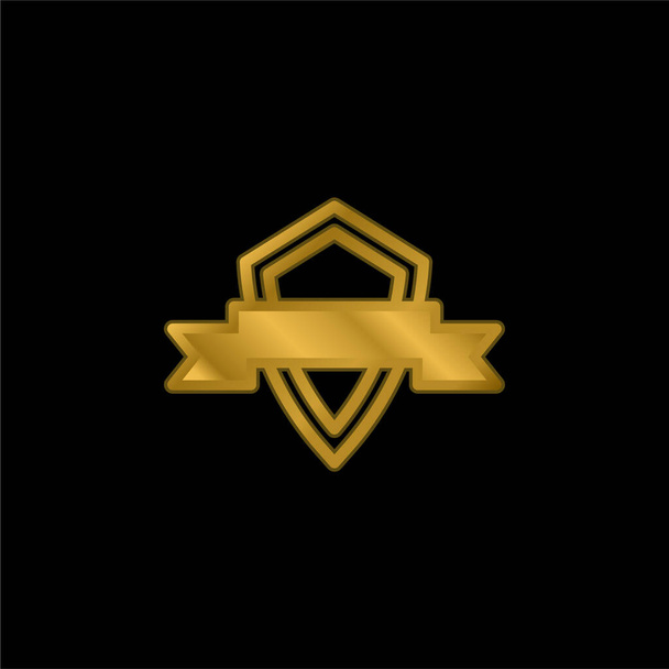 Badge icône métallique plaqué or ou logo vecteur - Vecteur, image