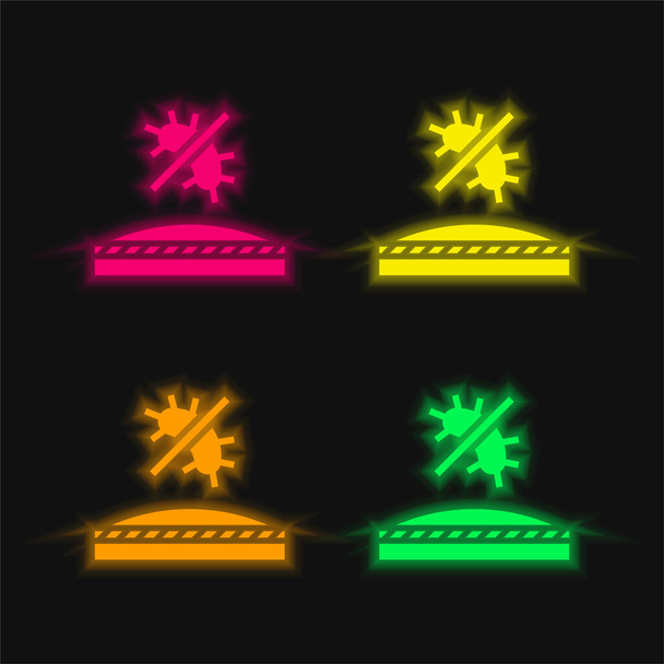 抗菌4色輝くネオンベクトルアイコン - ベクター画像