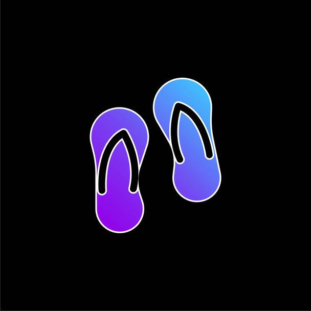 Beach Slippers blue gradient vector icon - Vector, Image