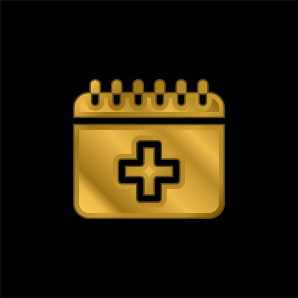 Cita chapado en oro icono metálico o logo vector - Vector, Imagen