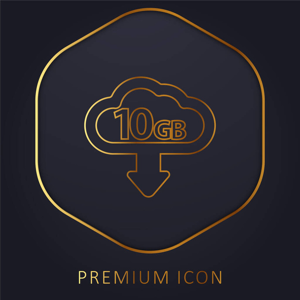 10 Gb Download golden line premium logo or icon - Vector, Image