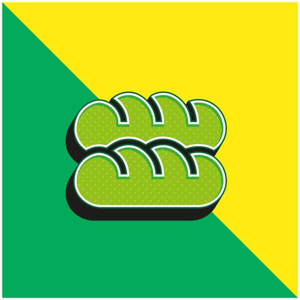 Baguette Grünes und gelbes modernes 3D-Vektorsymbol-Logo - Vektor, Bild