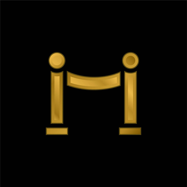 Bariyer altın kaplama metalik simge veya logo vektörü - Vektör, Görsel