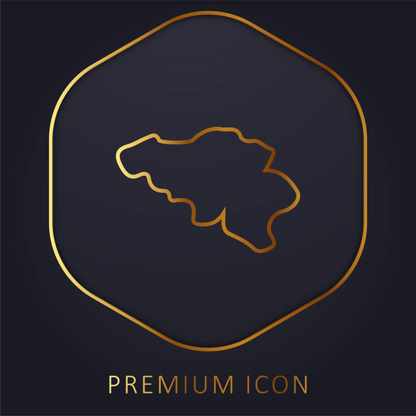Bélgica linha dourada logotipo premium ou ícone - Vetor, Imagem
