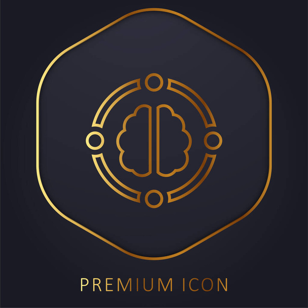 AI gouden lijn premium logo of pictogram - Vector, afbeelding