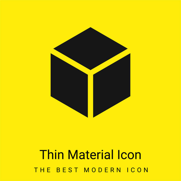 Block minimal bright yellow material icon - Vector, Image
