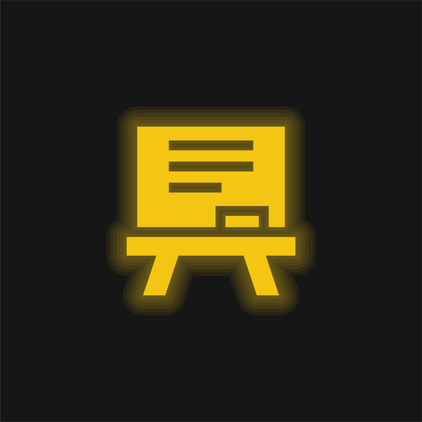 Μαυροπίνακας κίτρινο λαμπερό νέον εικονίδιο - Διάνυσμα, εικόνα