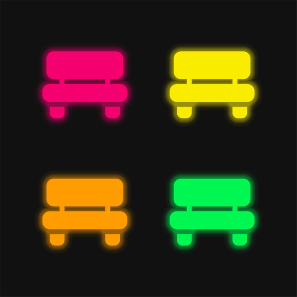 Лавка чотирьох кольорів, що світяться неоном Векторна піктограма
 - Вектор, зображення