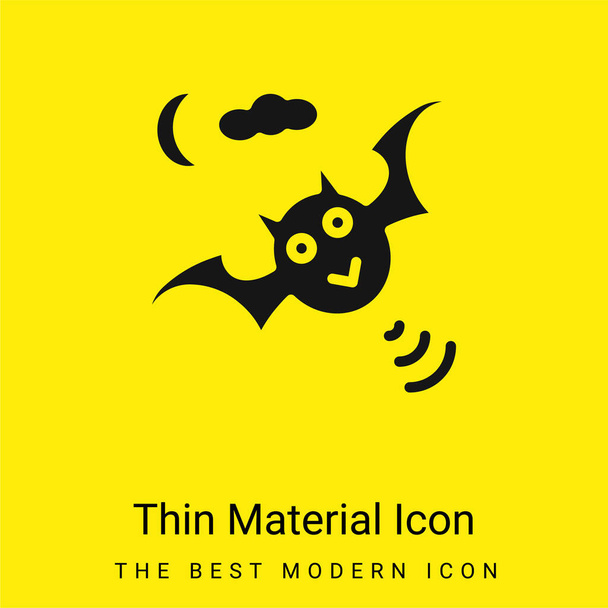 Bat minimal bright yellow material icon - Vector, Image
