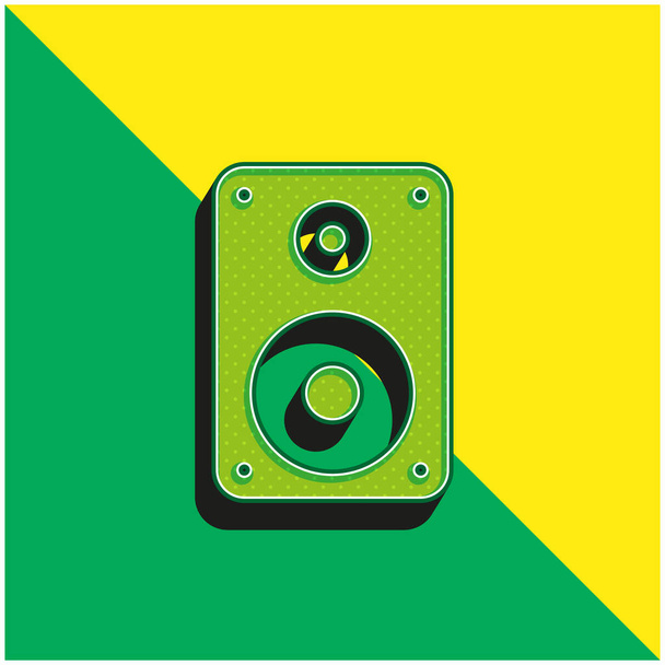 ビッグスピーカーグリーンと黄色の現代的な3Dベクトルアイコンのロゴ - ベクター画像