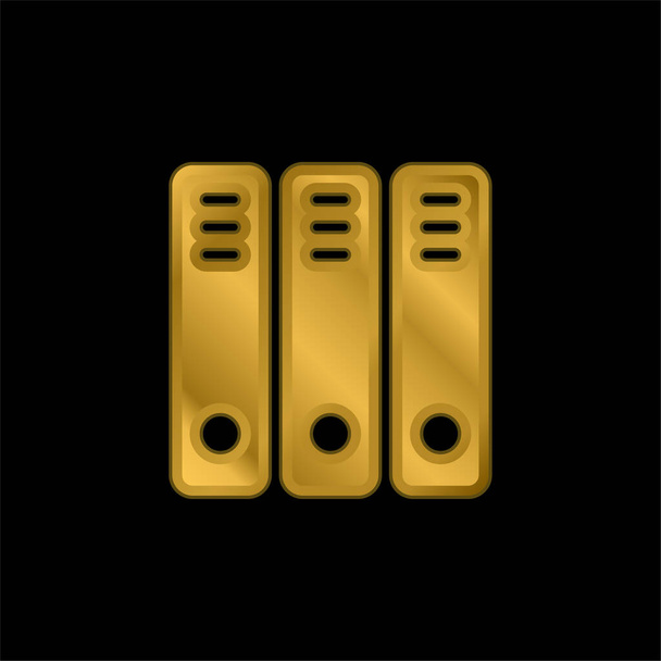 Ordner vergoldet metallisches Symbol oder Logo-Vektor - Vektor, Bild