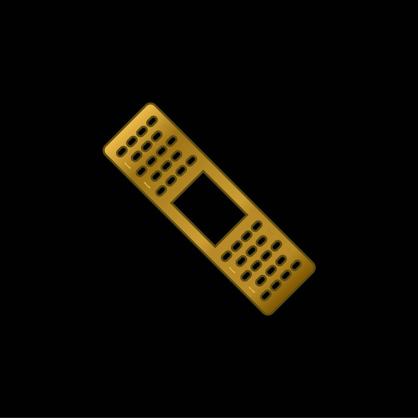Band Aid vergulde metalen icoon of logo vector - Vector, afbeelding