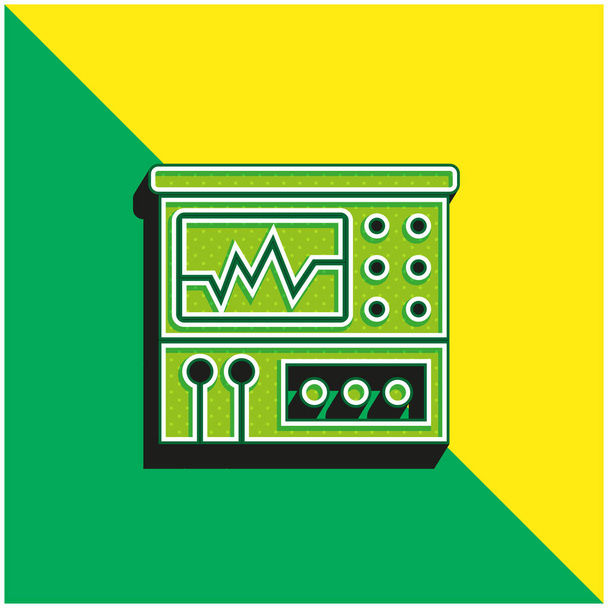 Analizador verde y amarillo moderno vector 3d icono logotipo - Vector, imagen