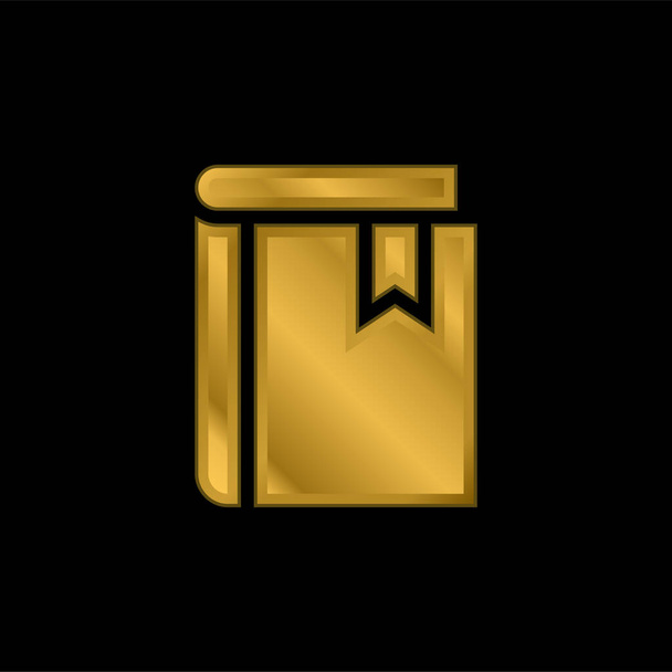 Książka pozłacana metaliczna ikona lub wektor logo - Wektor, obraz