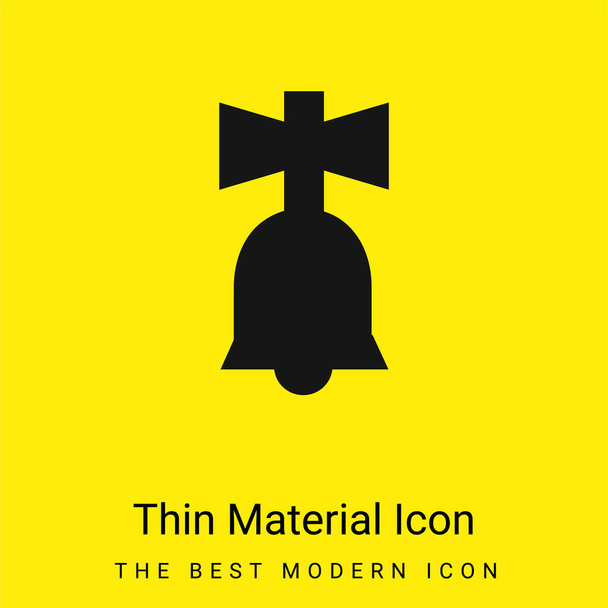 Bell Toy minimal bright yellow material icon - Vector, Image