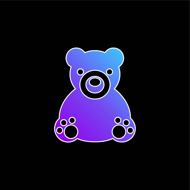 Значок медведя с голубым градиентом - Вектор,изображение