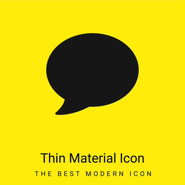 Black Speech Bubble minimal bright yellow material icon - Vector, Image