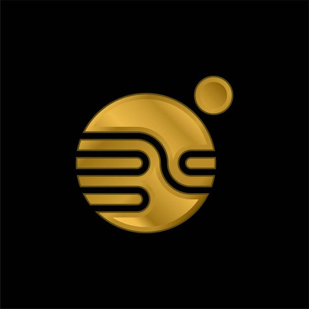 Astronomia banhado a ouro ícone metálico ou vetor logotipo - Vetor, Imagem