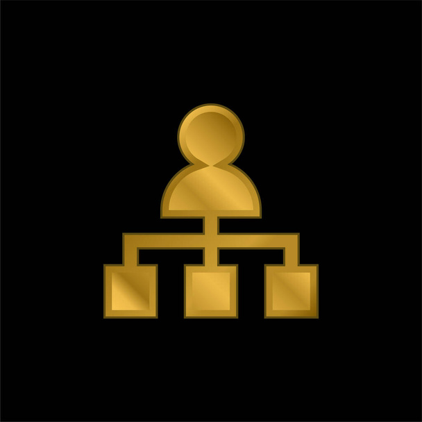 Boss chapado en oro icono metálico o logo vector - Vector, Imagen
